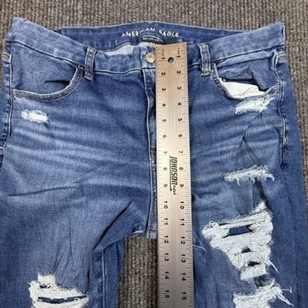 American Eagle Next Level Stretch Curvy High-Rise Jegging Ripped Jeans Size 18R - Picture 6 of 15